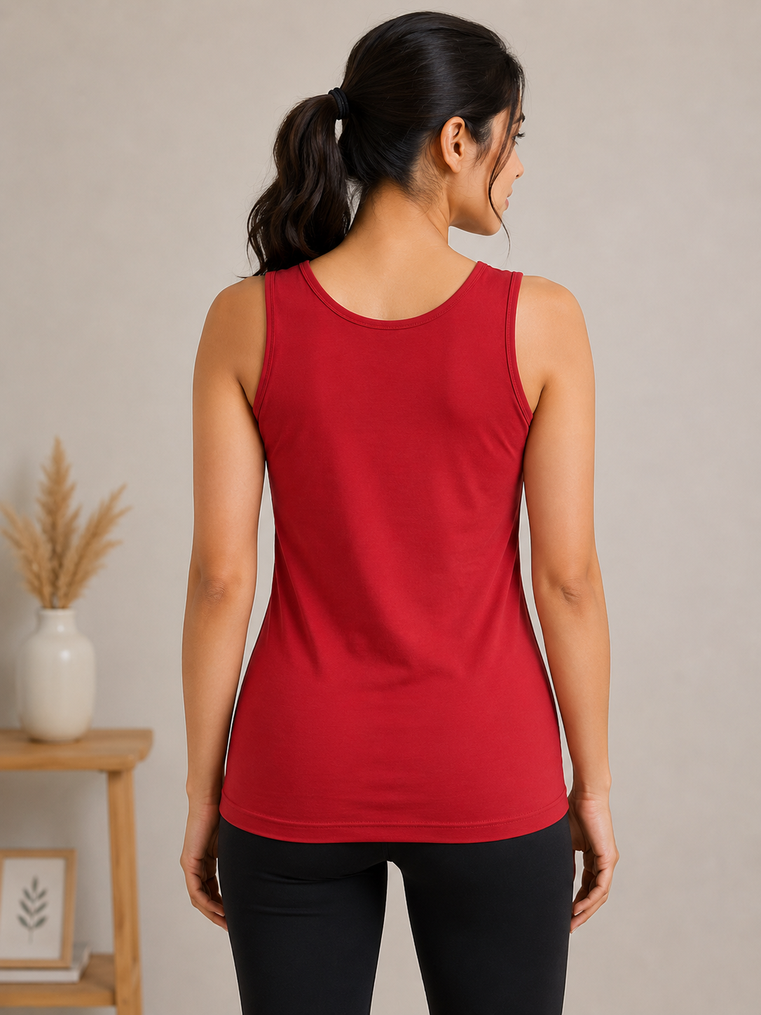 Maroon Broad Strap Modal Inner Tank Top