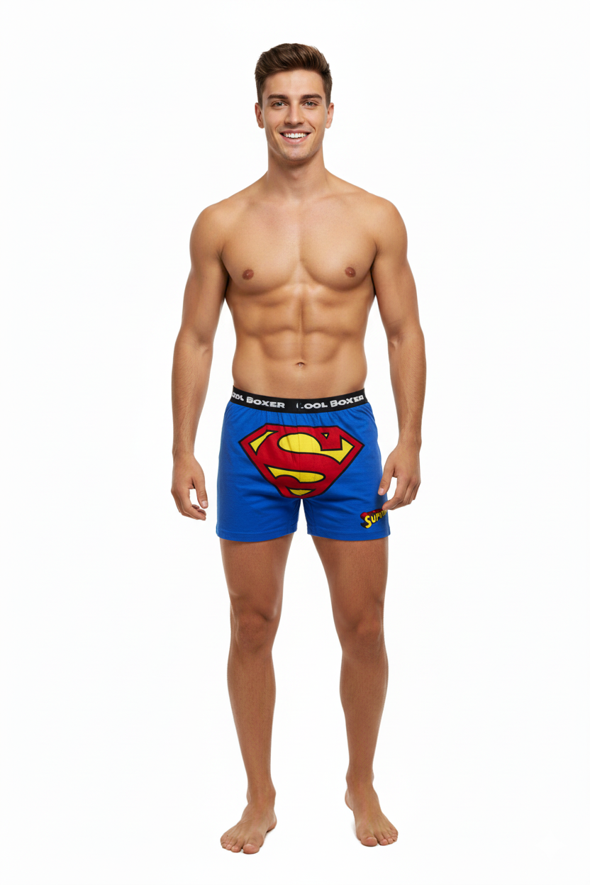 Men Blue "SUPERMAN" Cartoon Boxer