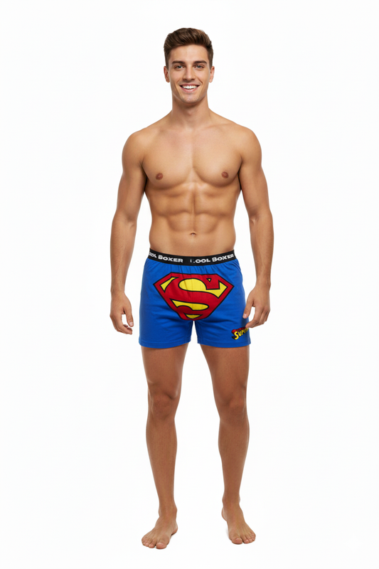 Men Blue "SUPERMAN" Cartoon Boxer