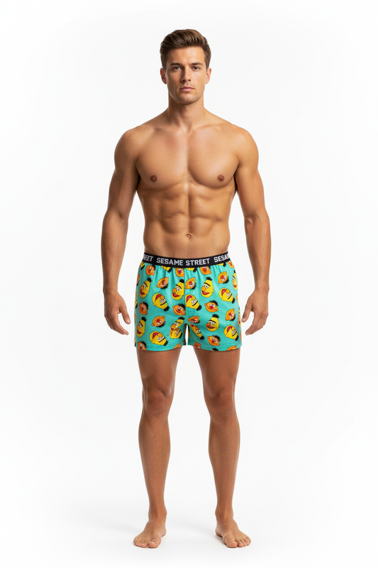Men Green 'SESAME STREET' Cartoon Boxer