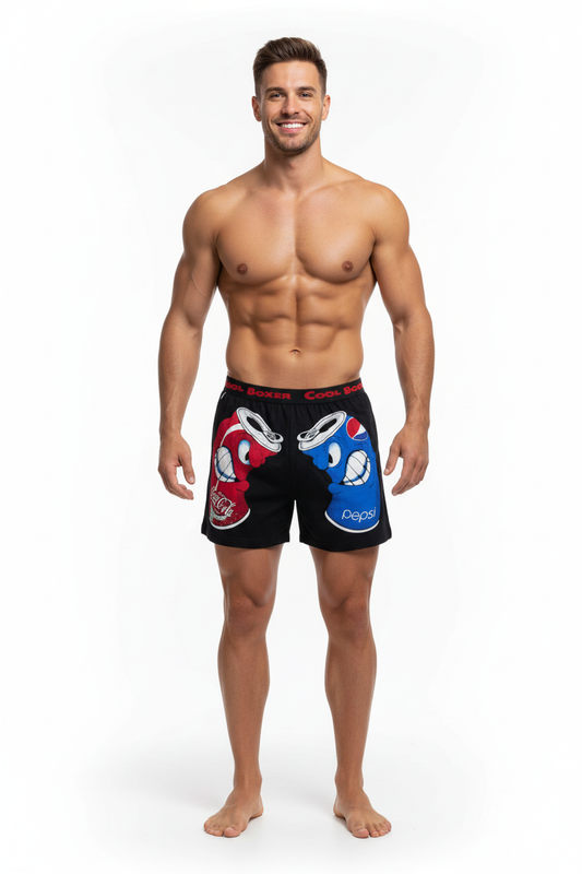 Men "COCA COLA VS PEPSI" Cartoon Boxer
