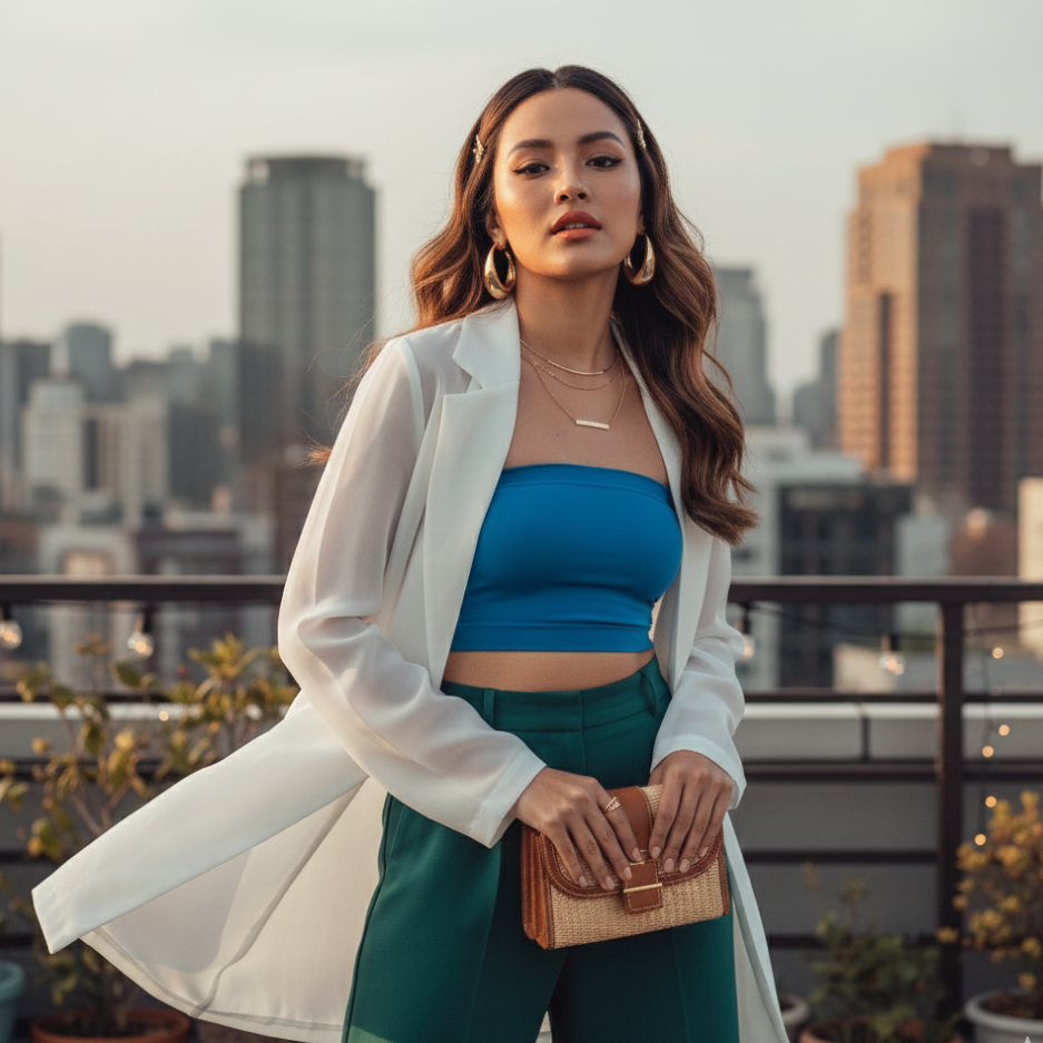 Women Non-Padded Cotton Spandex Tube Top - Blue