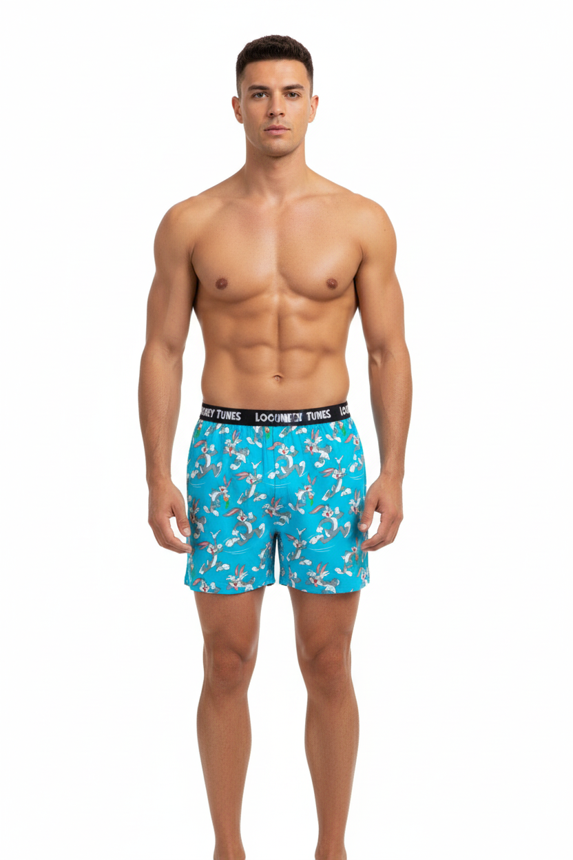 Men Blue 'LOONEY TUNES' Cartoon Boxer