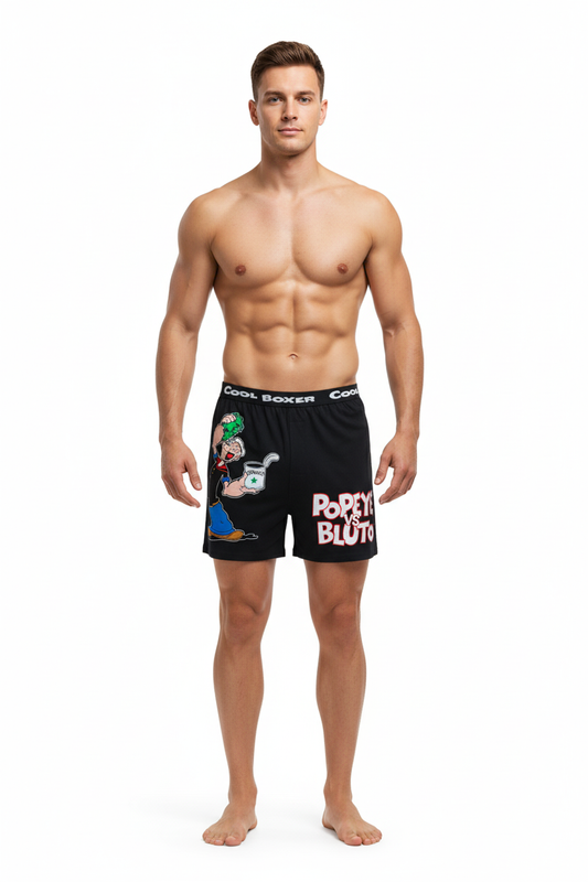 Men "POPEYE VS BLUTO" Cartoon Boxer