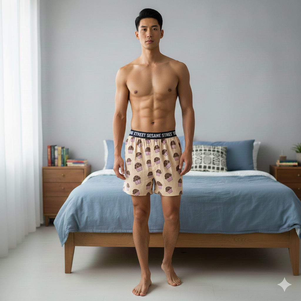 Men's Cupcake Print Modal Cotton Moisture-Wicking Boxer Shorts