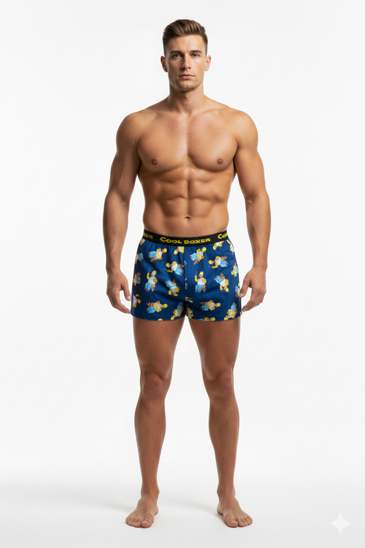 Men Navy "SIMPSON" Cartoon Boxer