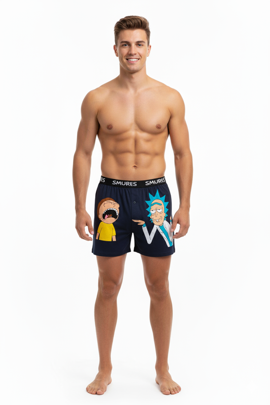 Men Navy 'RICK & MORTY' Cartoon Boxer