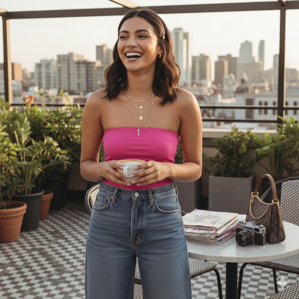 Women Non-Padded Cotton Spandex Tube Top - Fuchsia