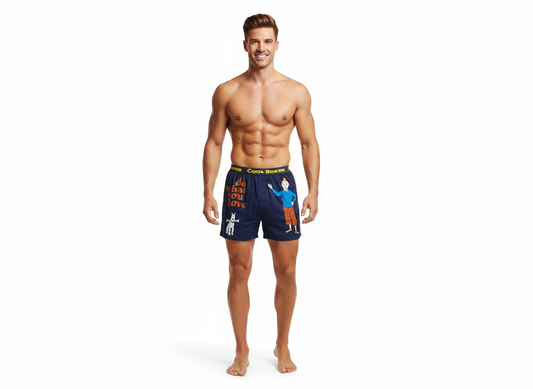 Men "DO WHAT YOU LOVE" Cartoon Boxer