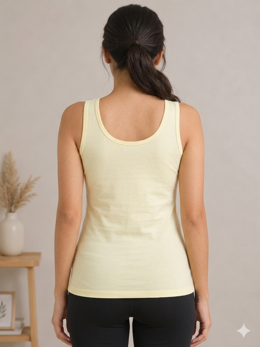 Lemon Yellow Broad Strap Modal Inner Tank Top