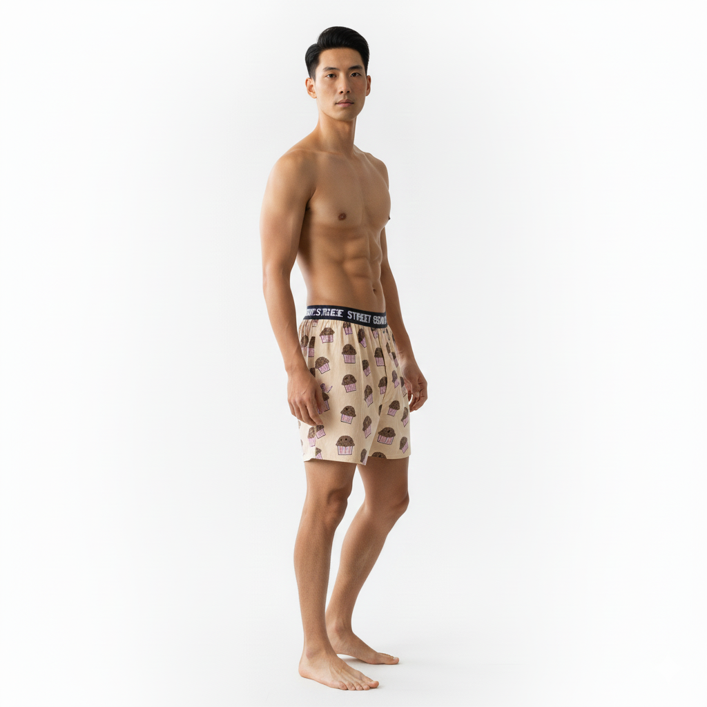 Men's Cupcake Print Modal Cotton Moisture-Wicking Boxer Shorts