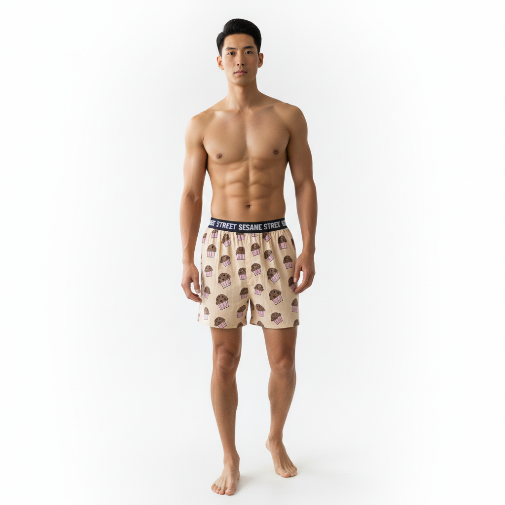 Men's Cupcake Print Modal Cotton Moisture-Wicking Boxer Shorts