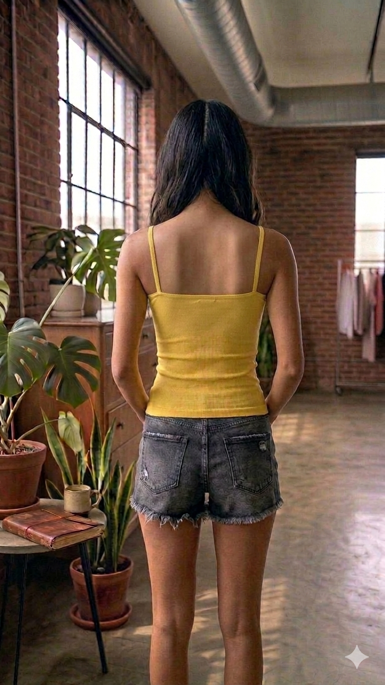 Mustard Yellow Ribbed Camisole Style Body Shaper