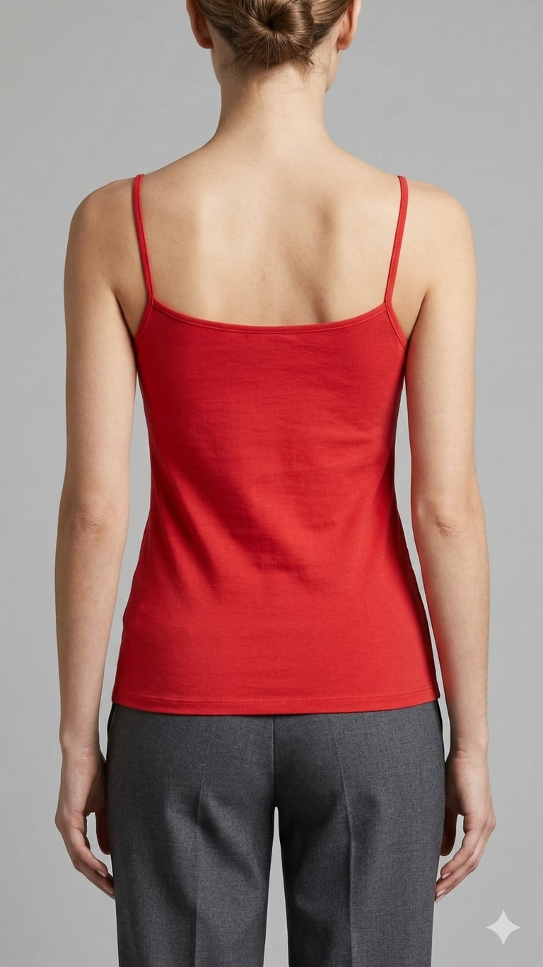 Elegant Red Hosiery Cotton Inner Camisole
