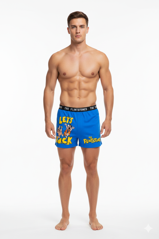 Men Blue "THE FLINTSTONES" Cartoon Boxer