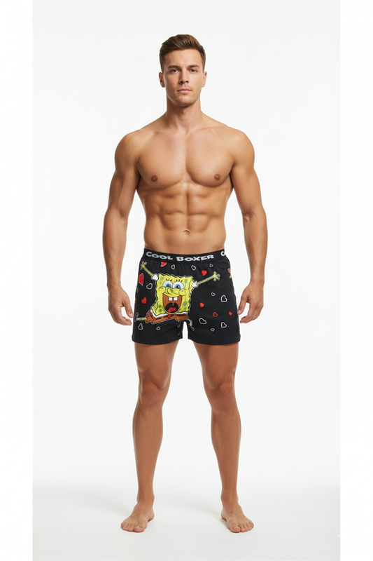 Men "HAPPY HEART" Cartoon Boxer