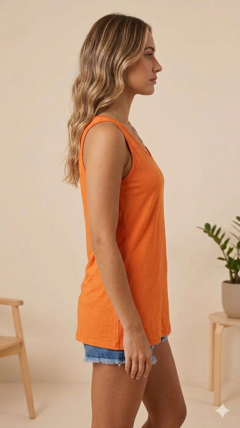 Orange Broad Strap Modal Inner Tank Top