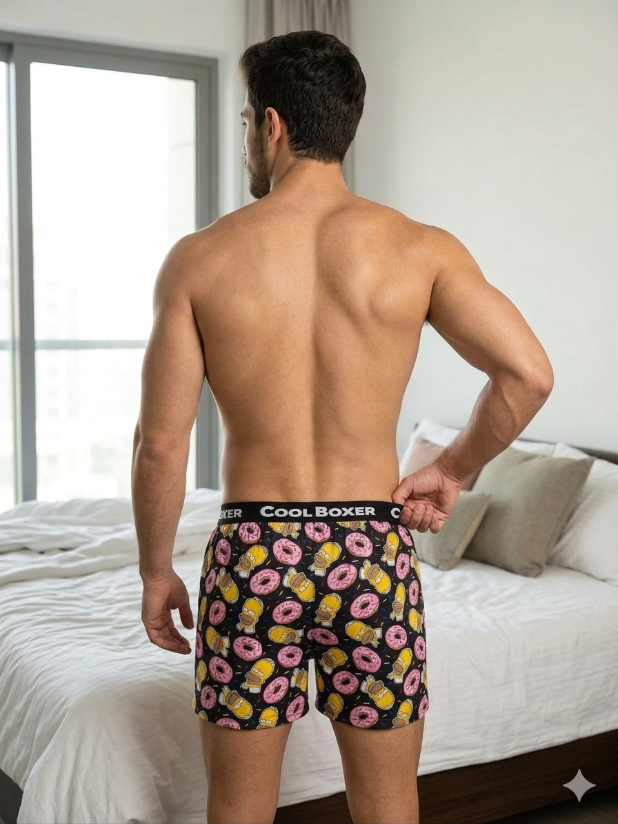 Men's Midnight Donut & Cartoon Modal Boxer Shorts