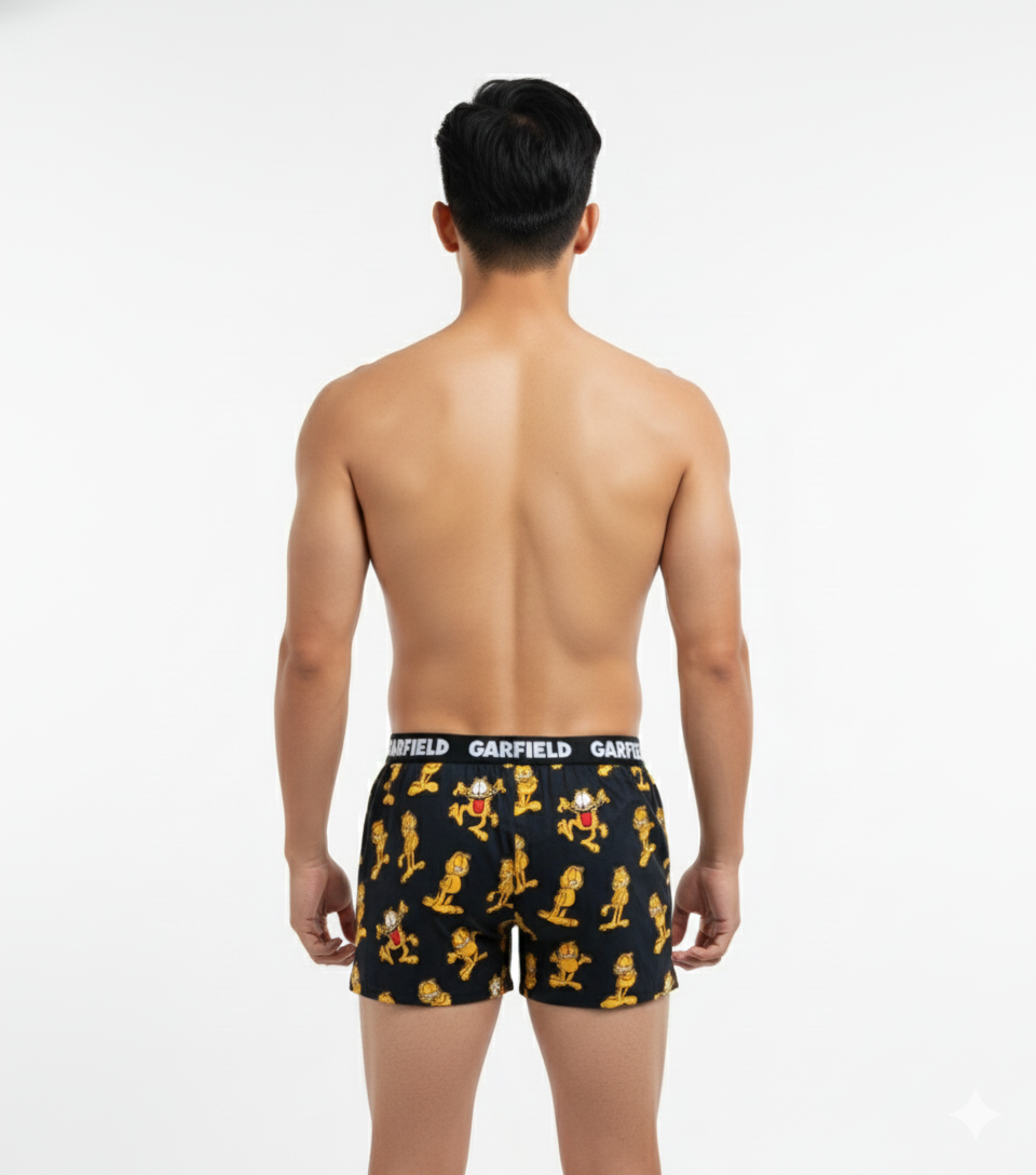 Men's Garfield Print Knitted Modal Lounge Boxer Shorts