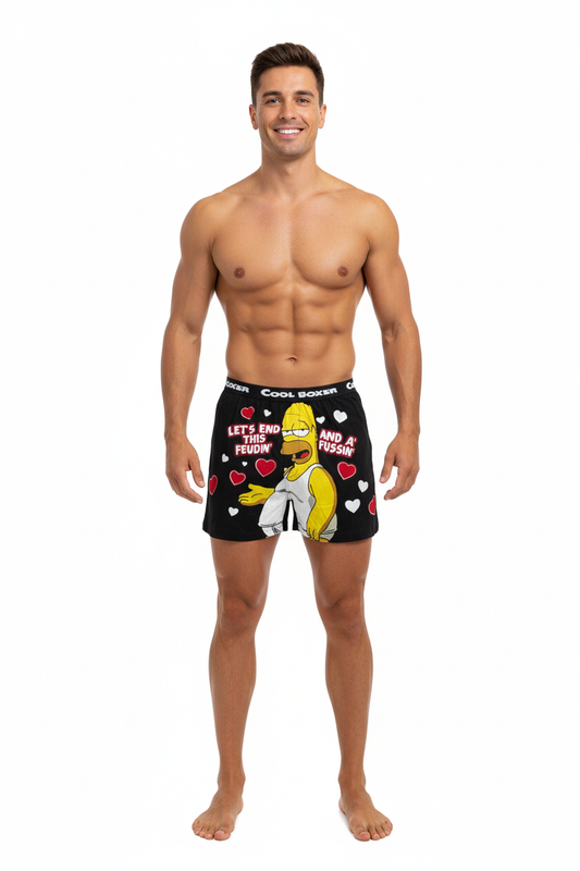 Men "SIMPSON WITH HEART" Cartoon Boxer