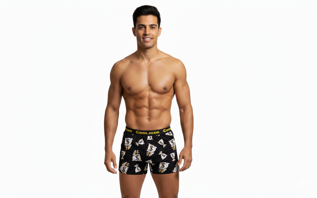 Men "BLACK DOLLAR" Cartoon Boxer