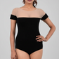 Women Premium Lingerie Velvet Bodysuit Black