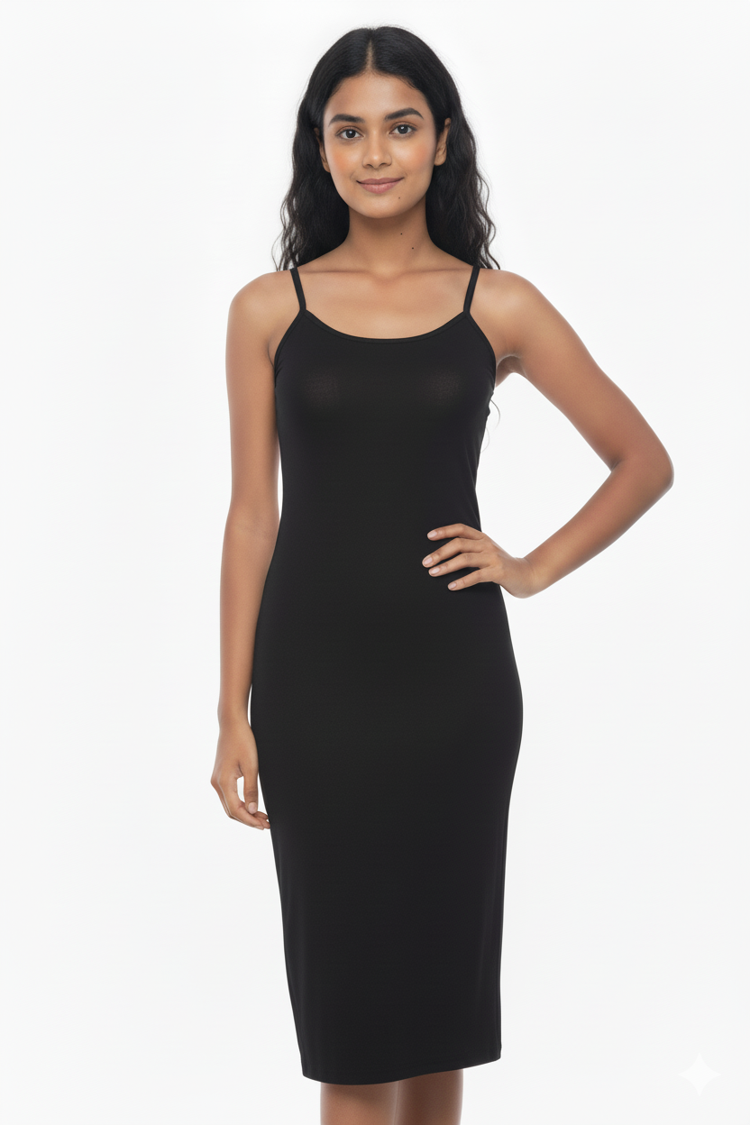 Women Below The Knee Long Dress Slip