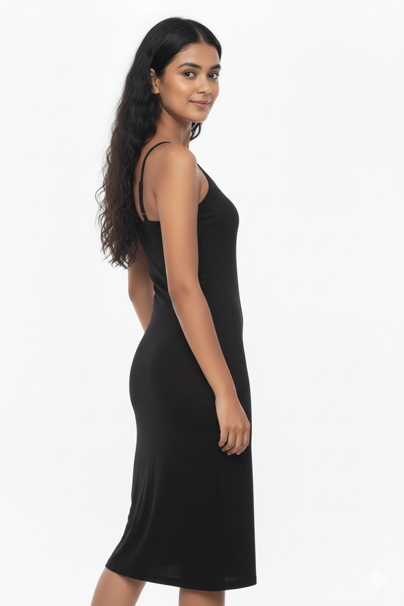 Women Below The Knee Long Dress Slip
