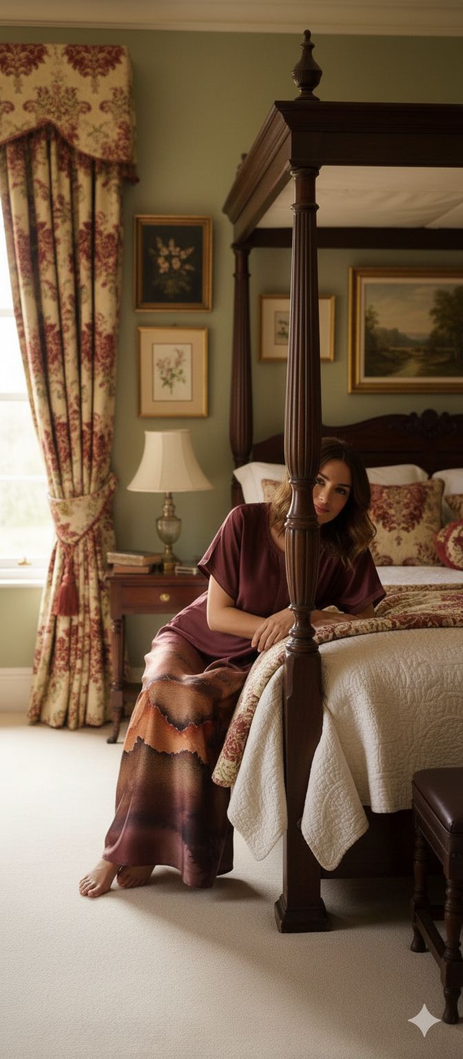 Beet Red Satin Nighty – Elegant Sleep & Lounge Wear