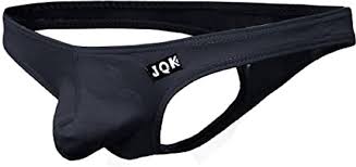 JQK Black Cotton Spandex Thong
