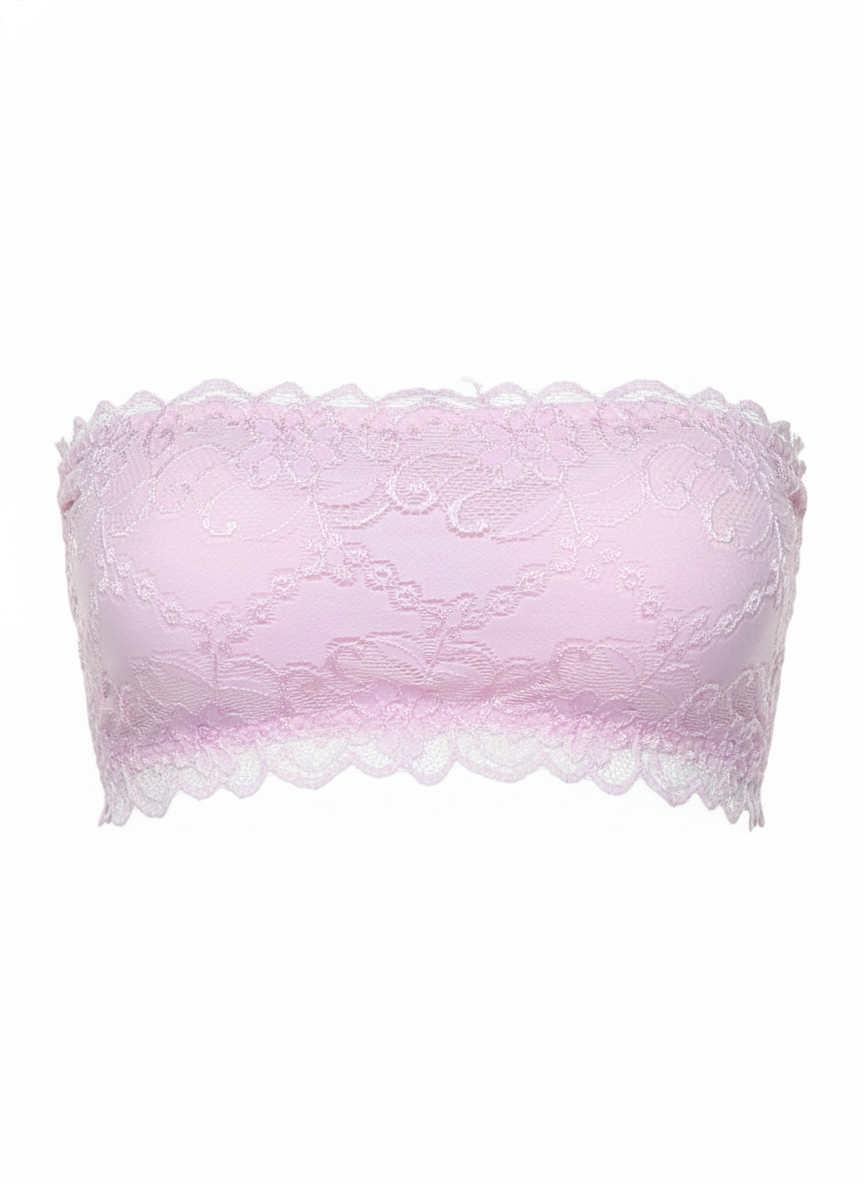 Women Lace Slip-On Spandex Tube Style Bralette