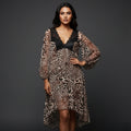Brown Animal Print Nighty Gown Set