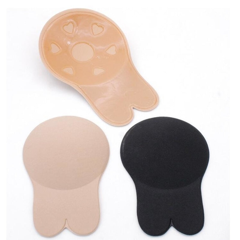 Women Cloth Sticky Invisible Silicone Strapless Backless Rabbit Ear Self Adhesive Push Up Bras