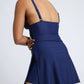 Navy Blue Frock-Style Swimwear with Shorts