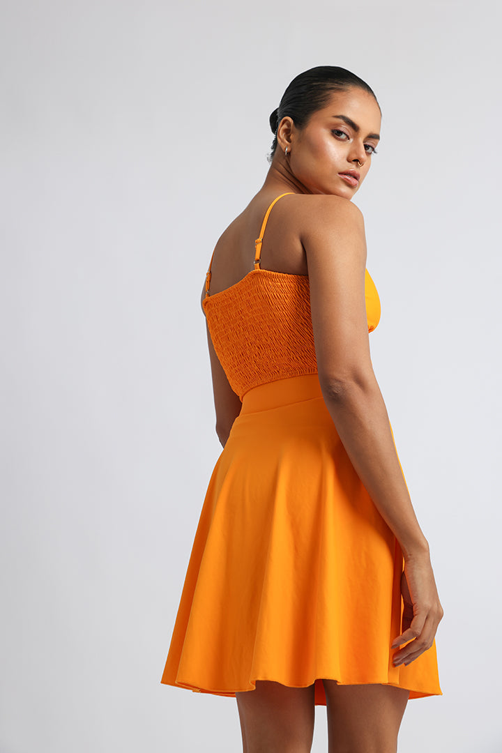 Modest Bright Orange 2 Piece Swim Suit