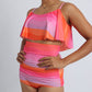 Wave Print Empire Line High-Waisted Bikini Set: Glamour for Every Sunset