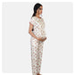 Women Off White Floral Printed Comfortable Cotton Maternity Night Suit