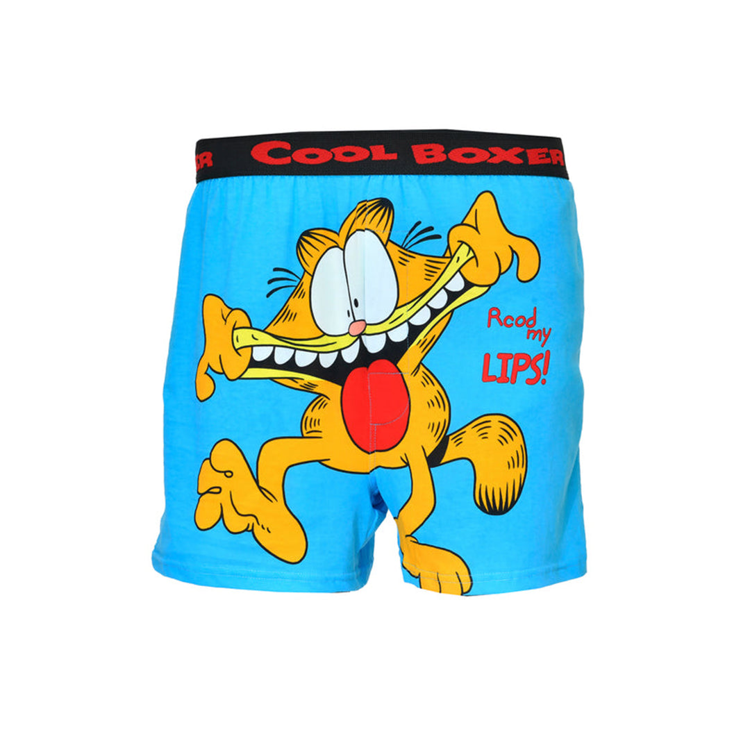 Men Blue "GARFIELD - RECOD MY LIPS" Cartoon Boxer