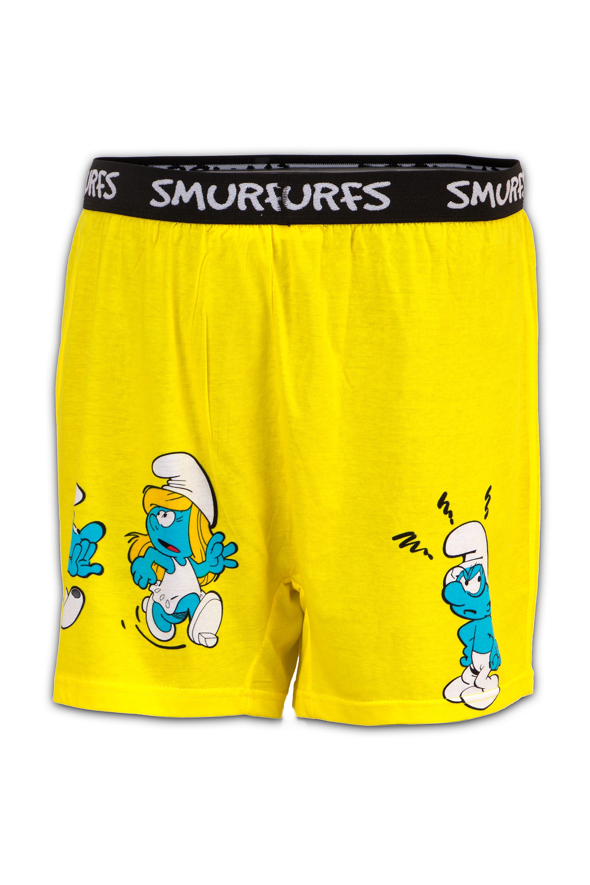 Men Yellow 'SMURFS' Cartoon Boxer
