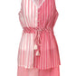 Women Pink and White Stripe Cotton Doll Set