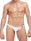 JQK White Cotton Spandex Brief