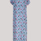 Women Blue Floral Print Cotton Rayon Nighty