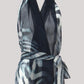 Women Black And Grey Stripe Georgette Beach Wear