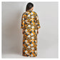 Woman Mustard Floral Print Cotton Rayon Robe