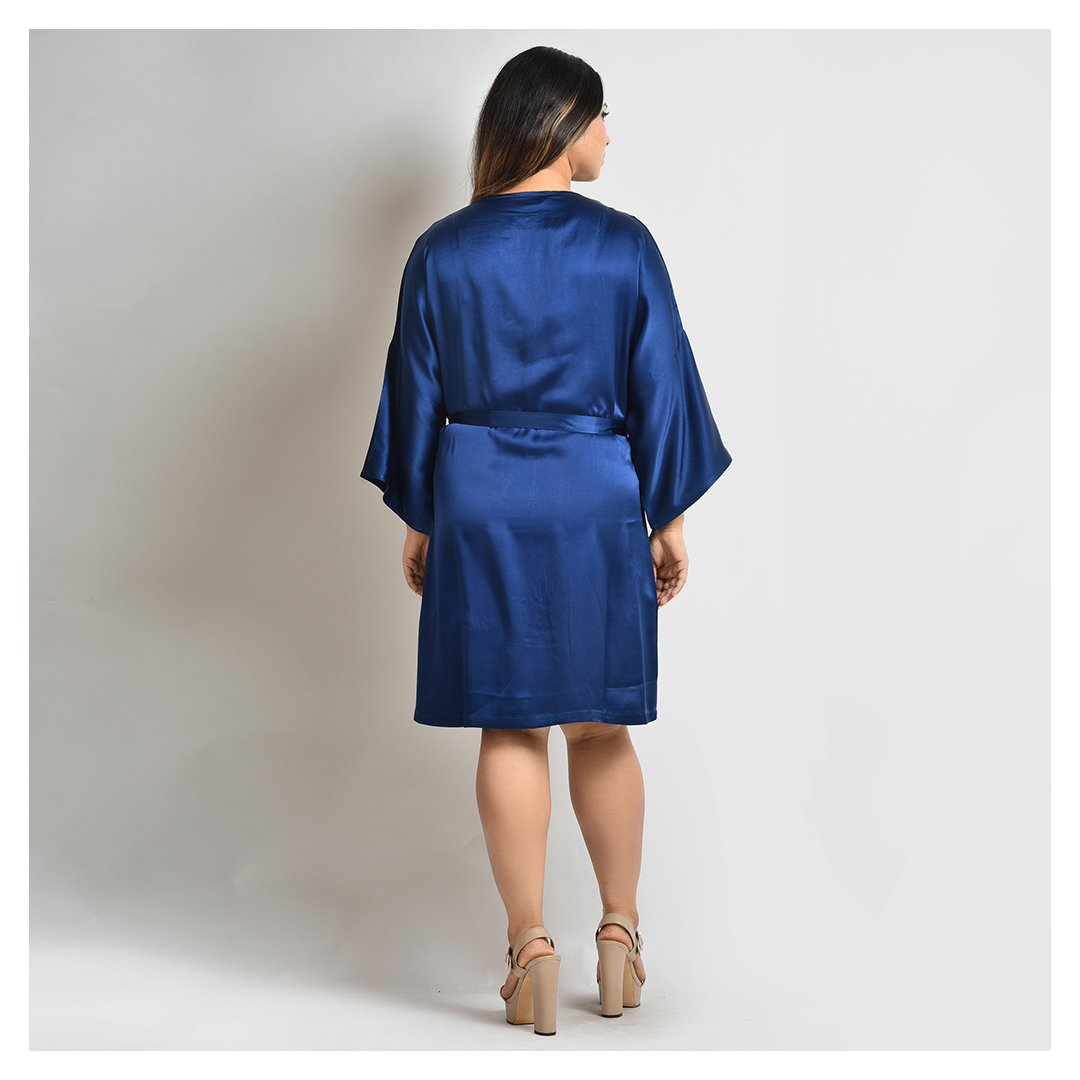 Woman Midnight Blue Short Robe