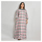 Woman Pink And Grey Checks Brushed Cotton Nighty - For Mild Winters
