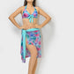 Women Swimwear Bikini Set With Printed Wrap Around