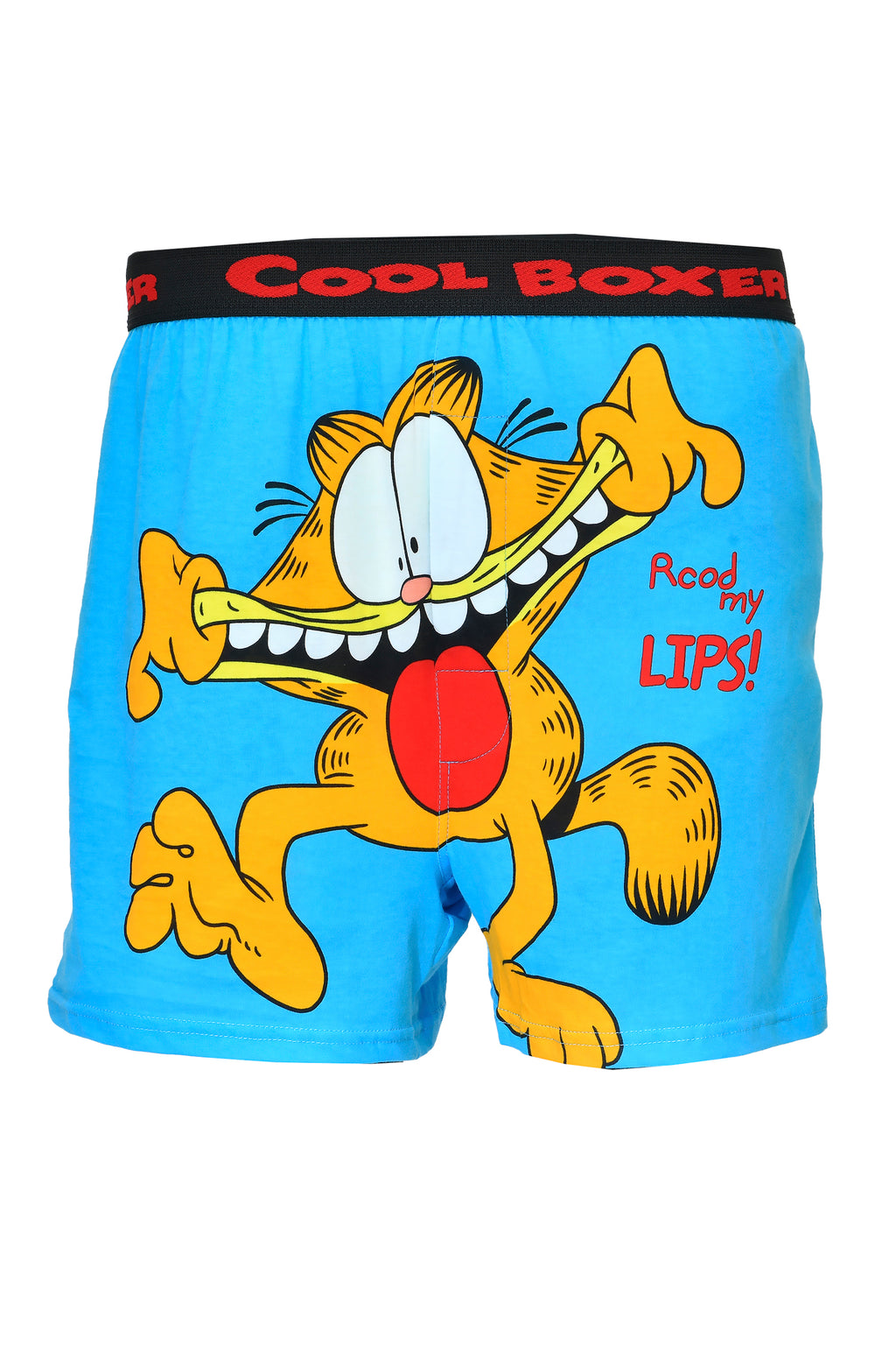 Men Blue "GARFIELD - RECOD MY LIPS" Cartoon Boxer