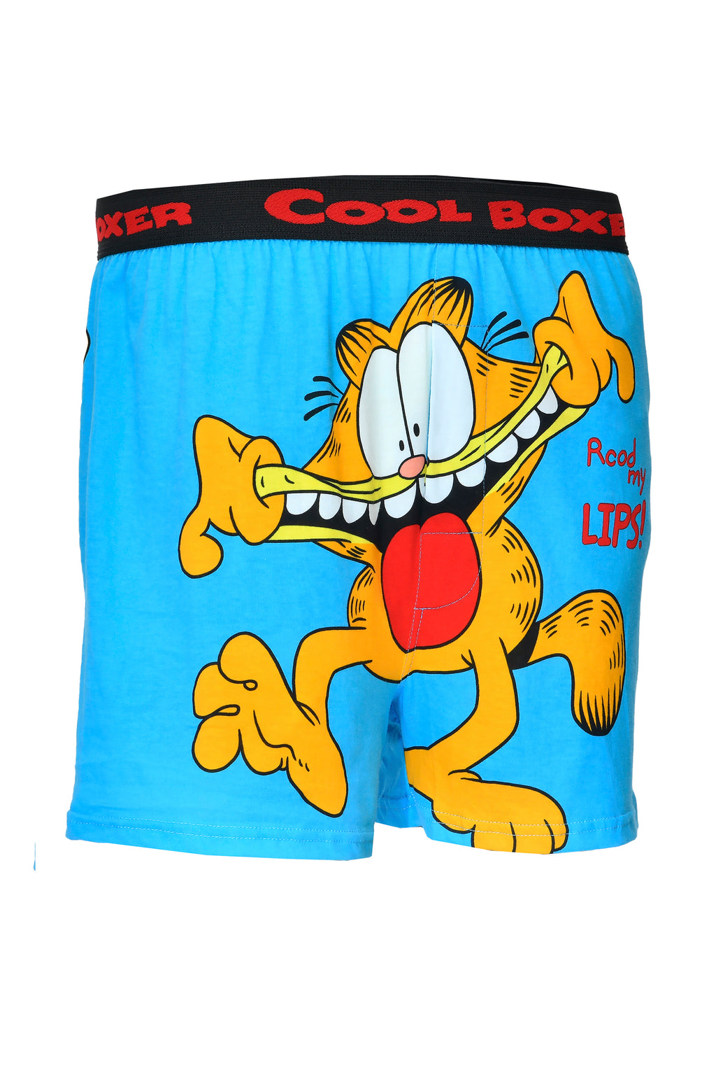 Men Blue "GARFIELD - RECOD MY LIPS" Cartoon Boxer