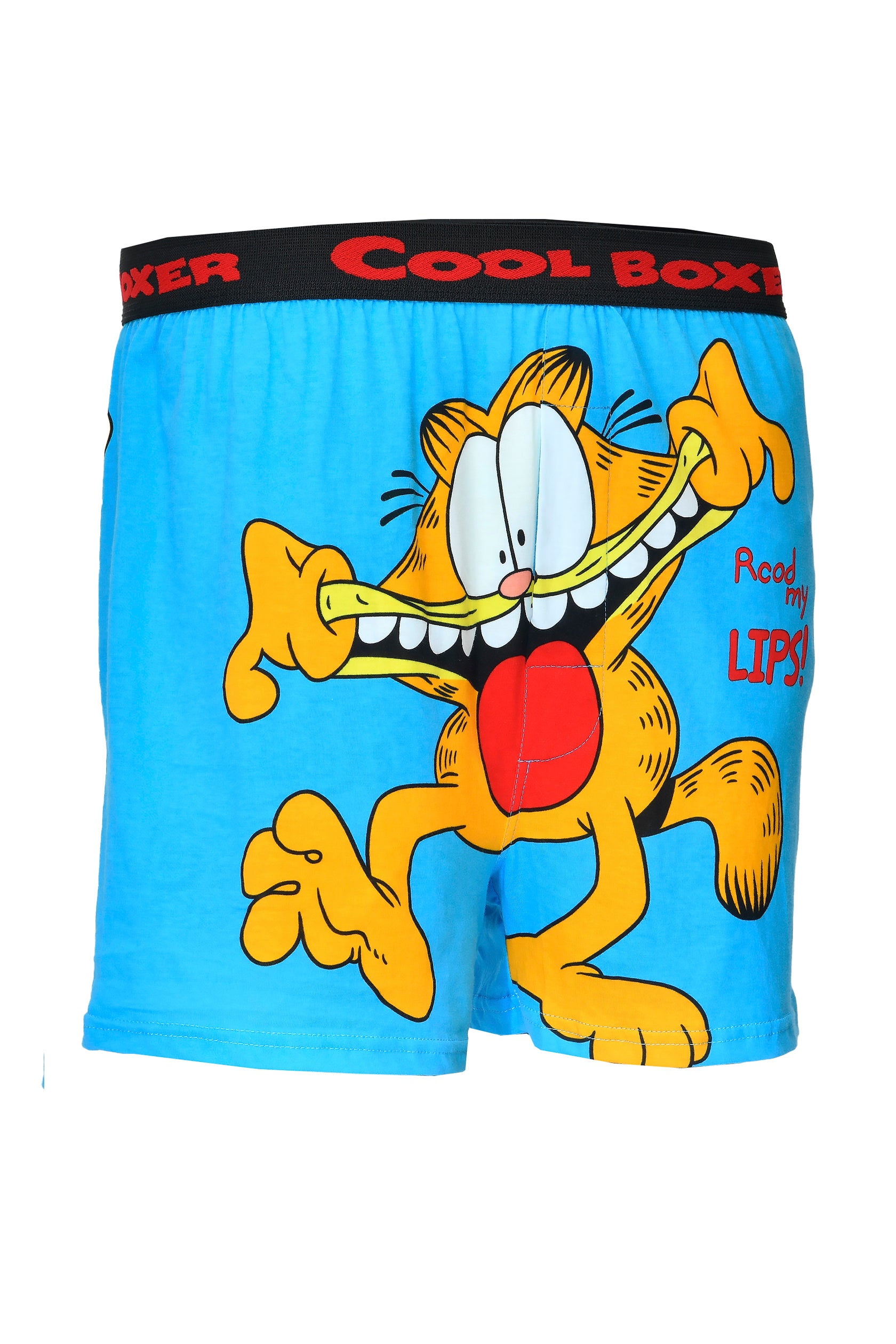 Men Blue "GARFIELD - RECOD MY LIPS" Cartoon Boxer